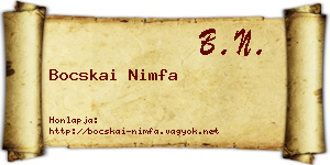 Bocskai Nimfa névjegykártya